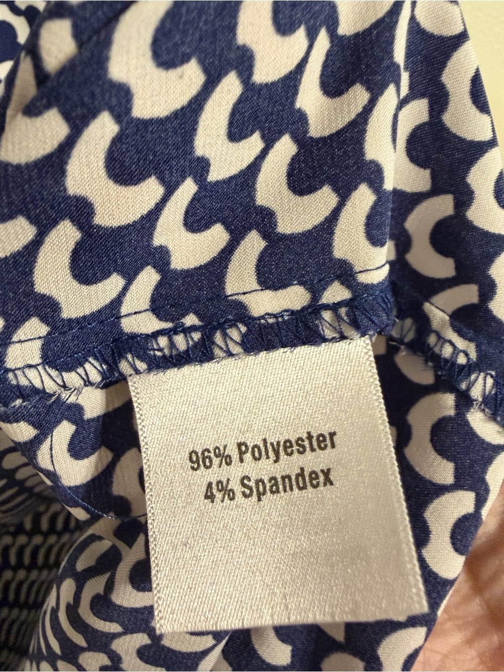 Norm Thompson Blue White Geometric Print Long Sleeve Blouse Top Medium - Picture 7 of 10